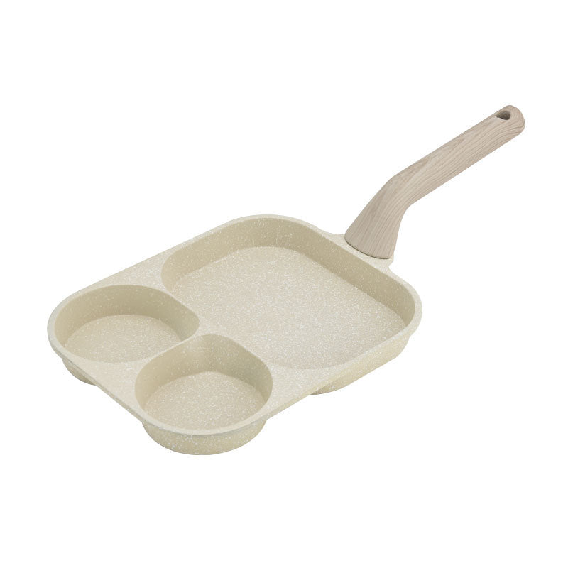 【Source Factory】Foreign Trade Hot-Selling Maifan Stone Four-Hole Egg Frying Pan 3-in-1 Non-Stick Breakfast Pan