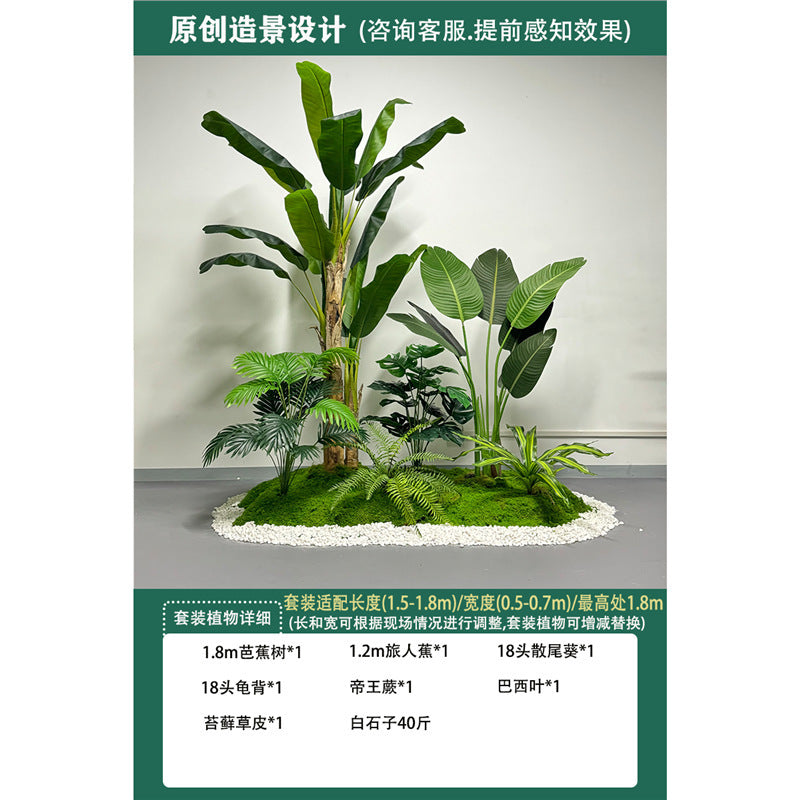 Artificial Plant Landscaping Large Anthurium Traveler's Palm Potted Plant Office Dining Room Staircase Under Cabinet Window Green Plant Decoration