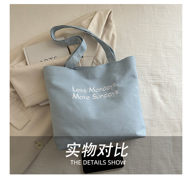 Vintage American Style Canvas Bag ins Large Capacity Student Commuter Artistic Single Shoulder Bag for Class Tote Bag for Women