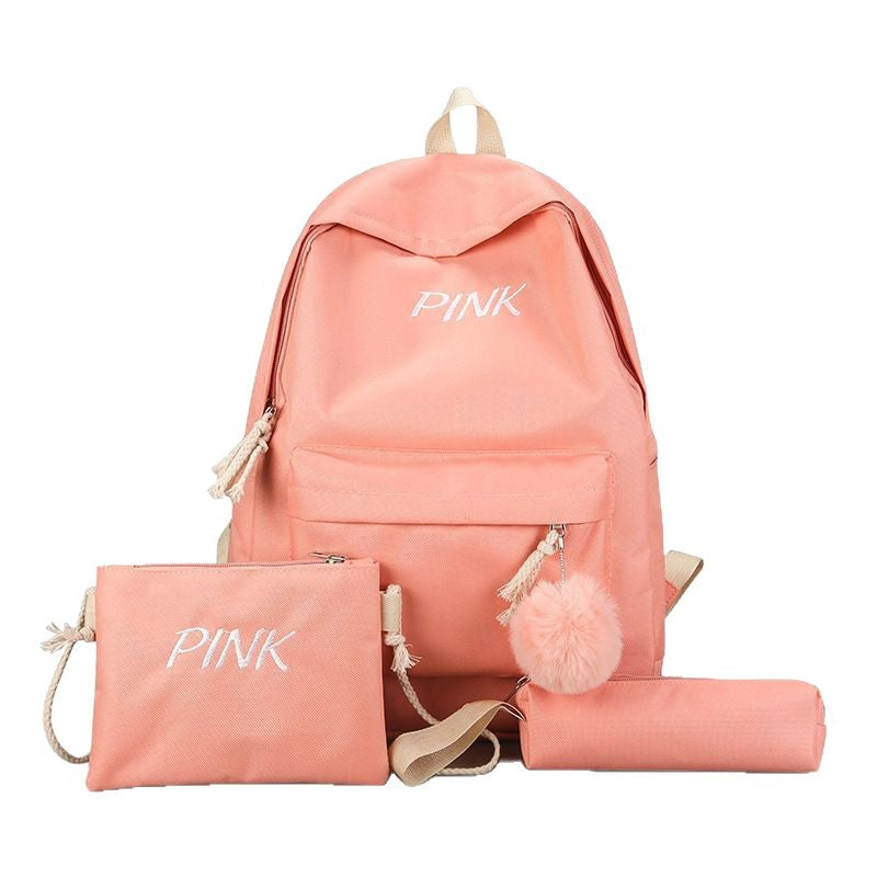 Three-piece Backpack Set New Korean Version Fashionable Backpack for Primary and Secondary School Students Large Capacity Unisex Travel Bag http://detail.1688.com/offer/940937569372.html