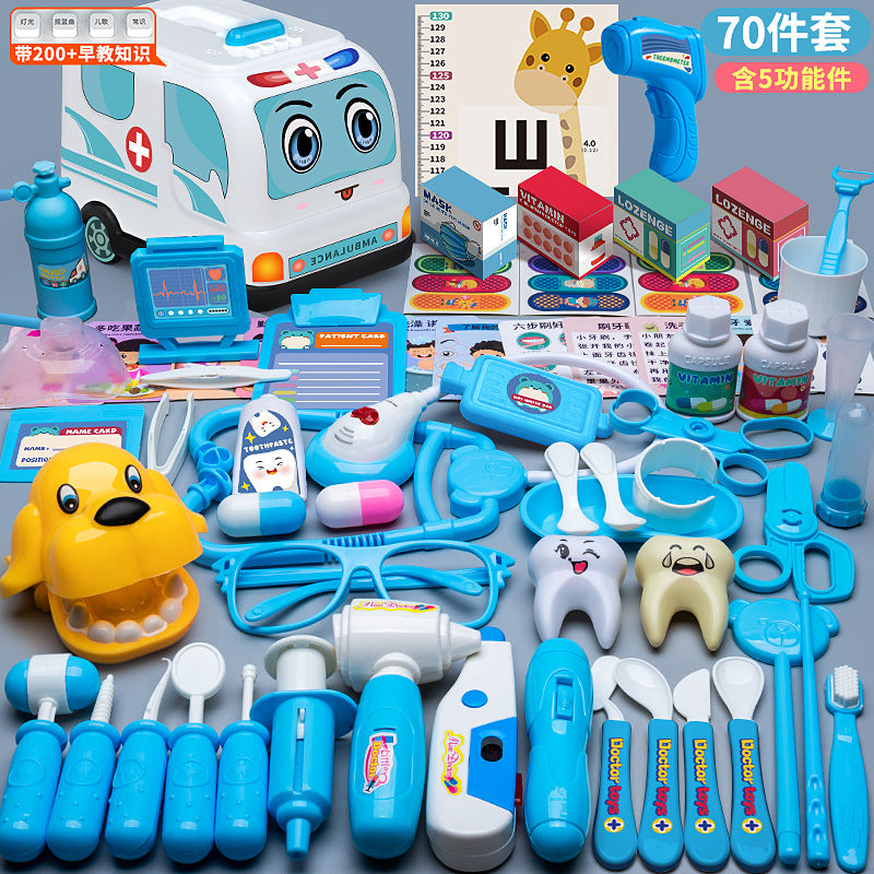 Children's Doctor Toy Set Tools Medical Kit Boys and Girls Pretend Play Nurse Injection Stethoscope Baby