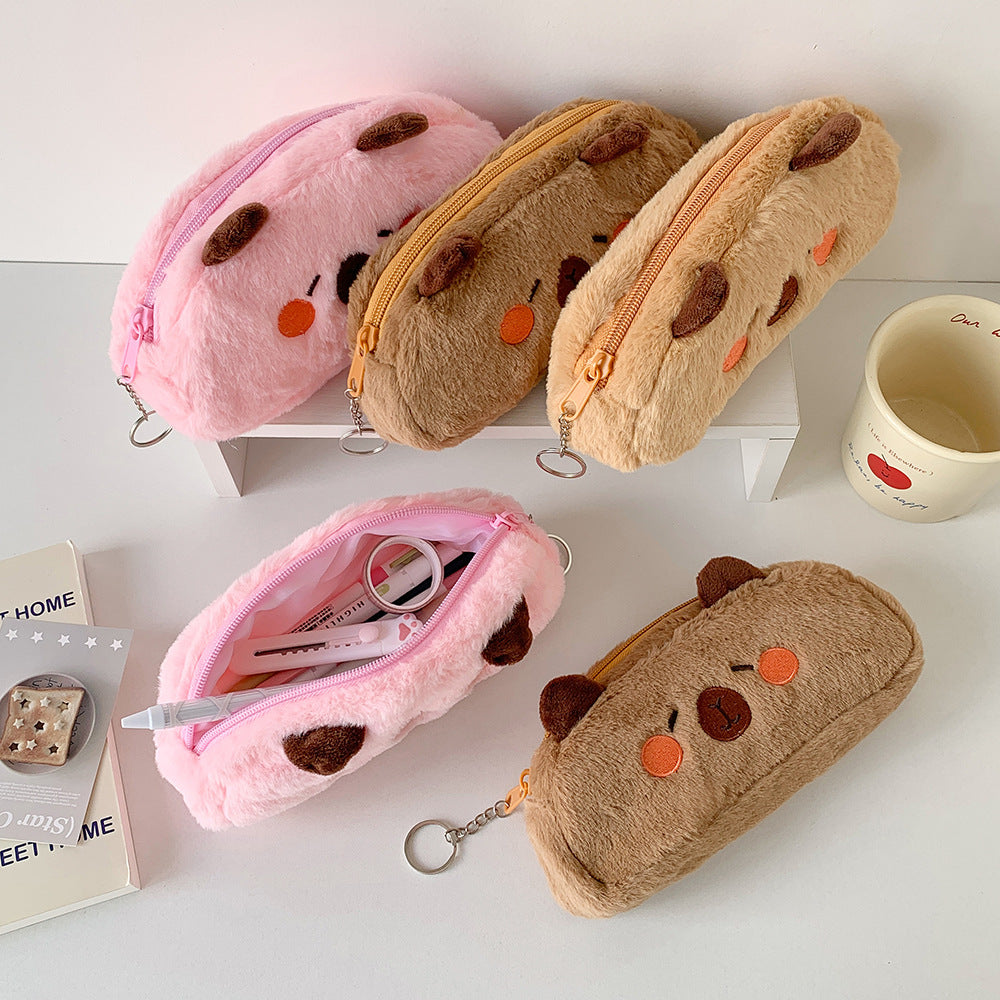Back-to-School Season Cartoon New Small Animal Shaped Plush Pencil Case Student Stationery Storage Bag Children's Gift Pencil Case http://detail.1688.com/offer/965587364353.html