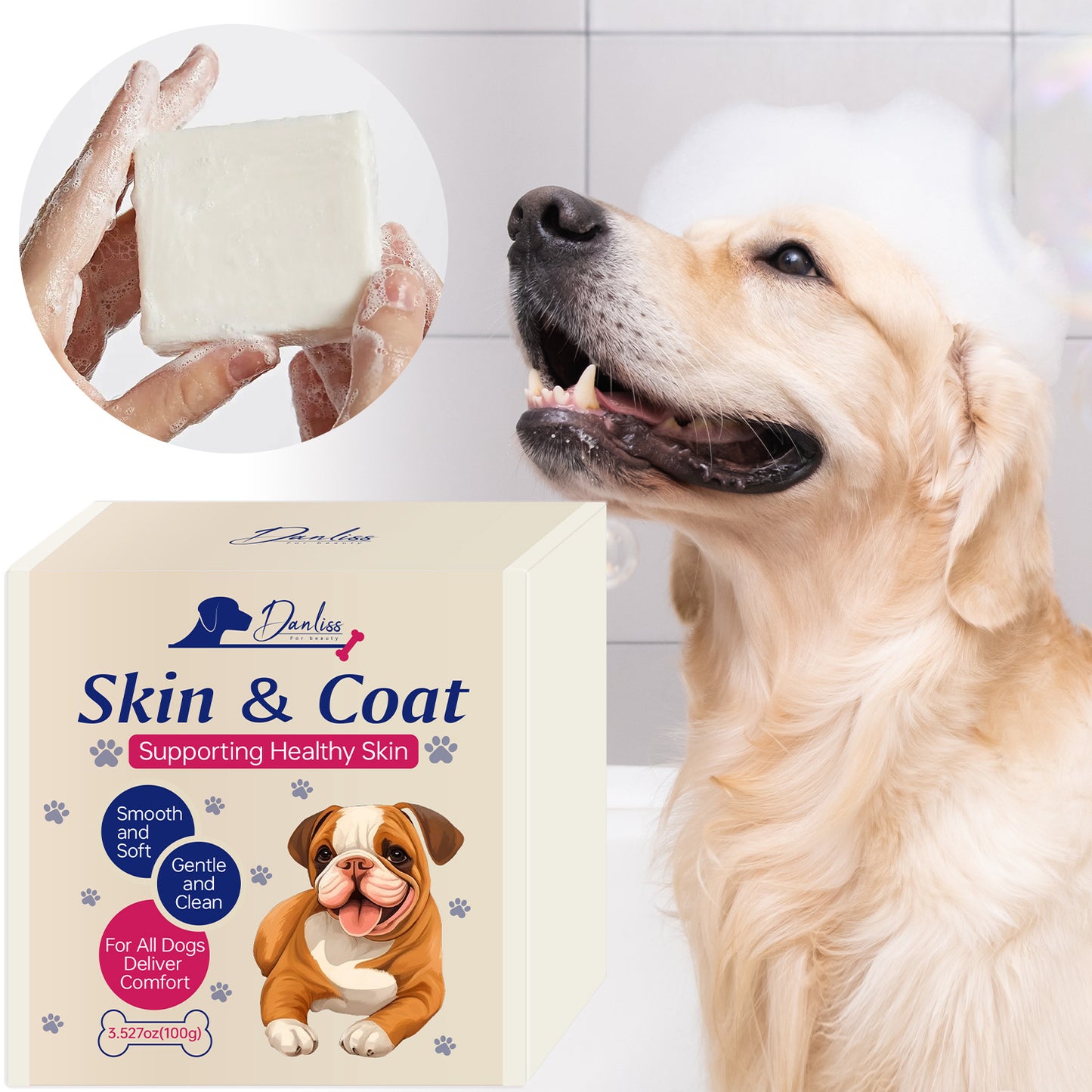 Cross-Border Pet Grooming Soap Universal Dog Soap Gentle cleansing for smooth hair Skin Care