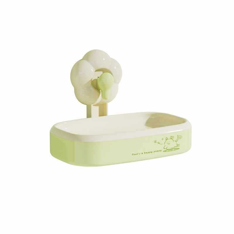Bathroom Suction Cup Soap Holder, Multi-Functional, No Drilling Required, Creative Wall-Mounted Soap Box, Draining Bathroom Soap Holder