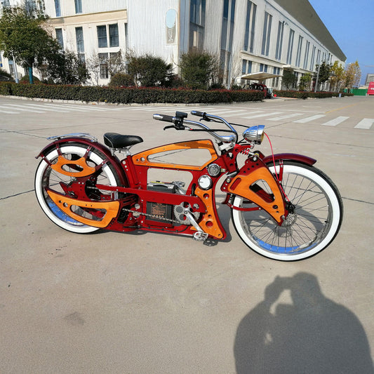DIY Handcrafted Modified Electric Retro Bicycle Fashionable Casual Electric Bike Commuter Mountain Bike Commuter Model