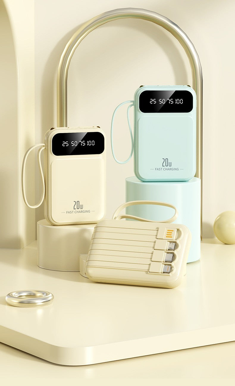 3C Certified Power Bank with Cable20000mAh large capacity portable power bank suitable for airplane use LOGO Customization