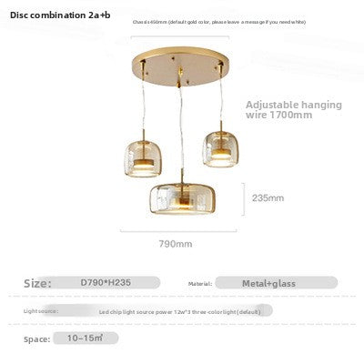 Modern Single Head Chandelier LED Glass Hanging Light