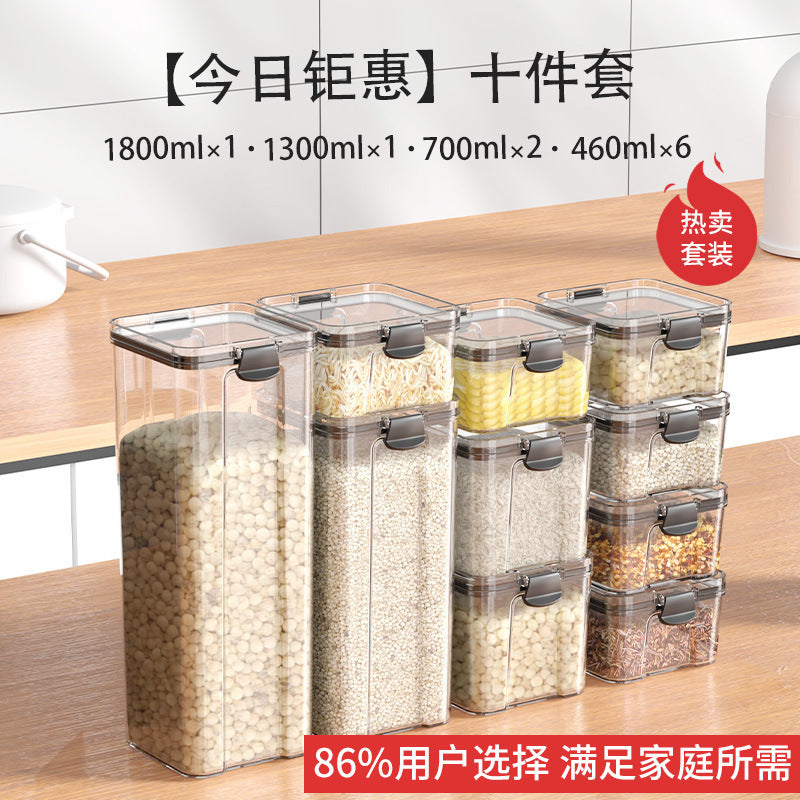 Sealed Jar for Dried Fruits, Spices, Grains, Refrigerator Fresh-Keeping Storage Box, Kitchen Food-Grade Beans, Noodles Storage Jar