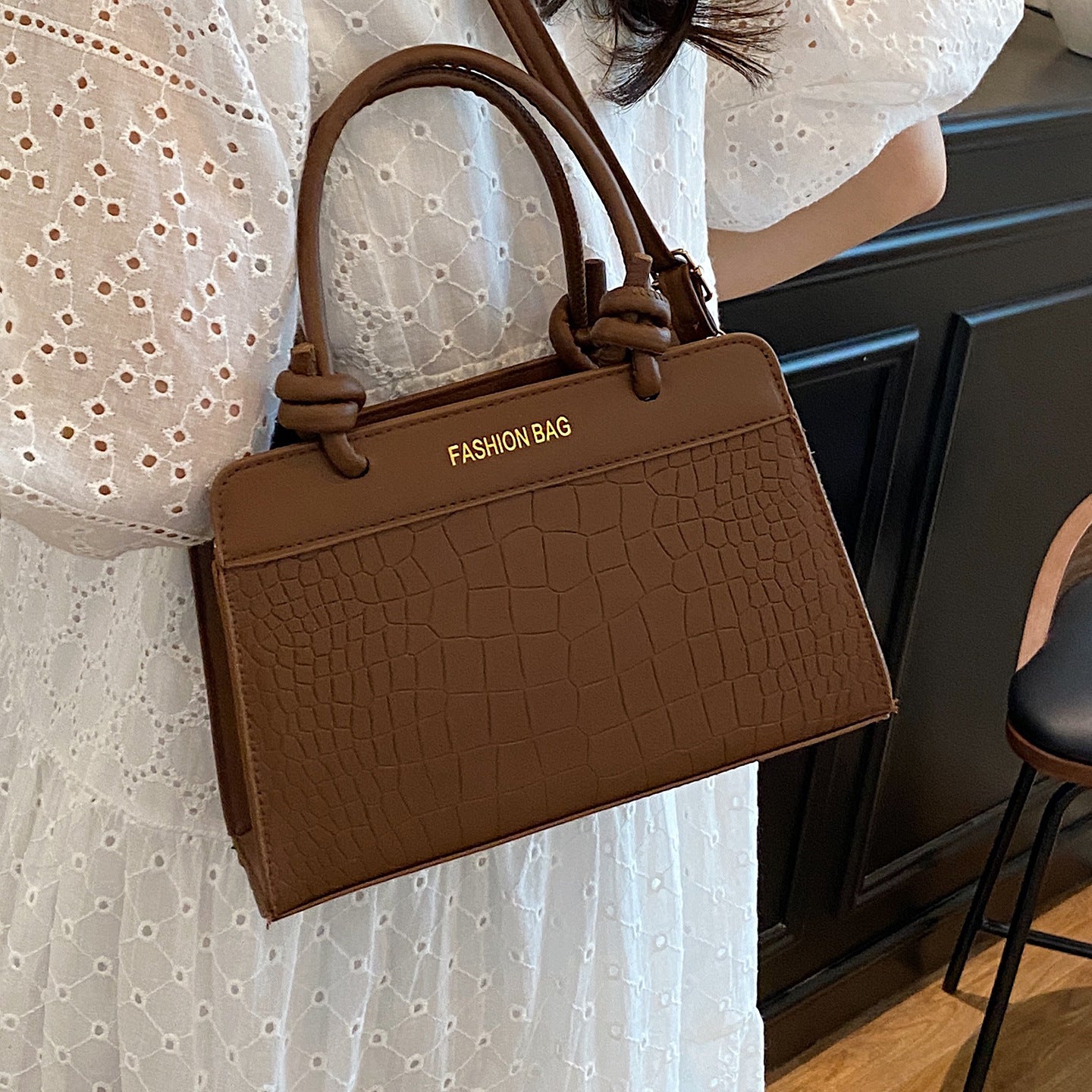 Large Capacity Patchwork Spring2025Casual New Korean Style Trendy Fashion European and American ins Single-shoulder Handheld Small Square Bag