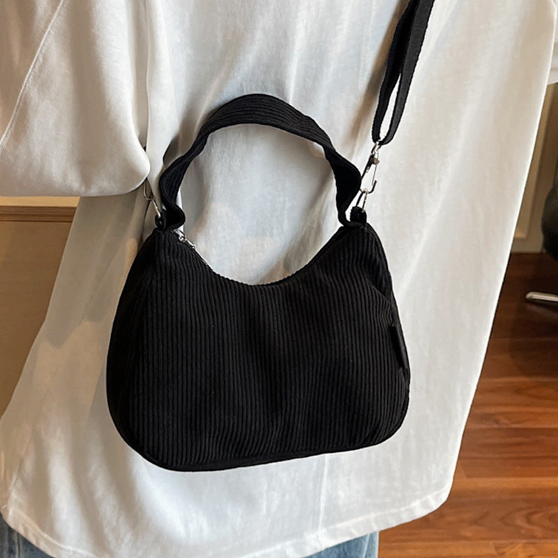 2024New Casual Large Capacity Women's Shoulder Bag Trendy Corduroy Versatile Crossbody Bag Trendy Bag Cross-Border Hot Item