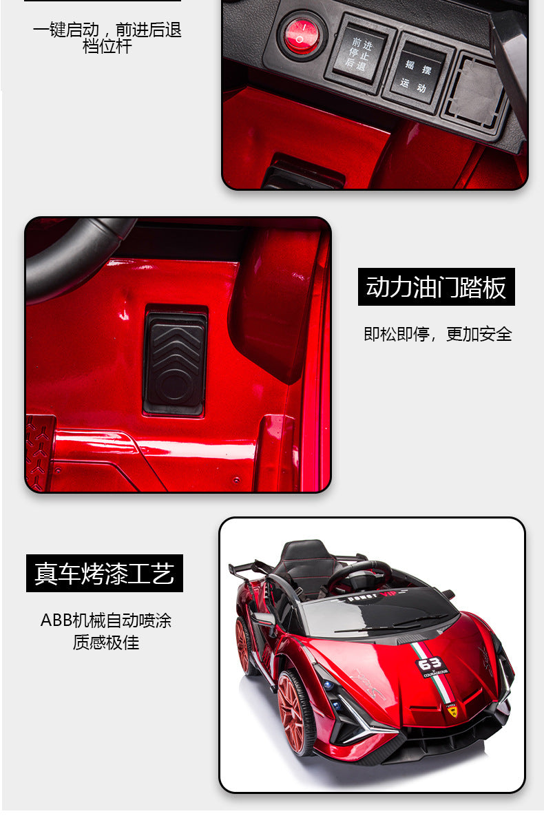 Suitable for Lamborghini Electric Car Toy Car, Ride-On Car for Kids, Universal Swing Remote Control Car for Children