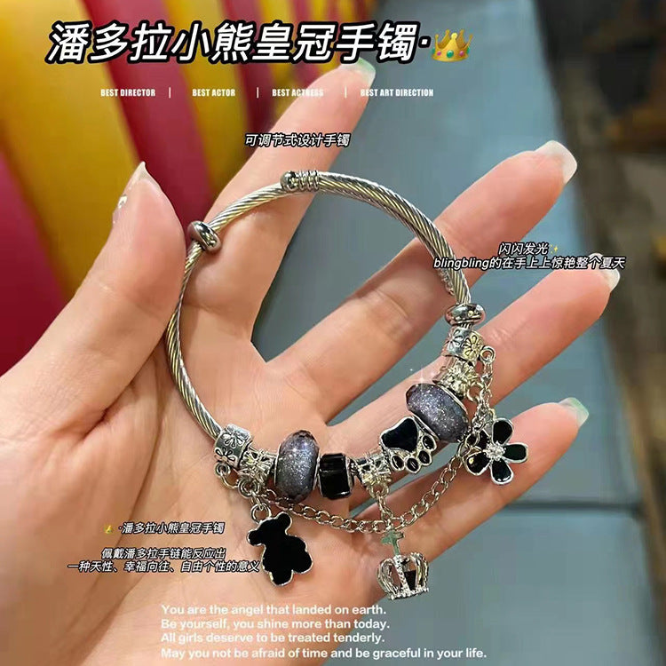 Korean Versatile Pearl Bracelet for Women ins Niche Style High-End Titanium Steel Bracelet Couple Bracelets Wholesale