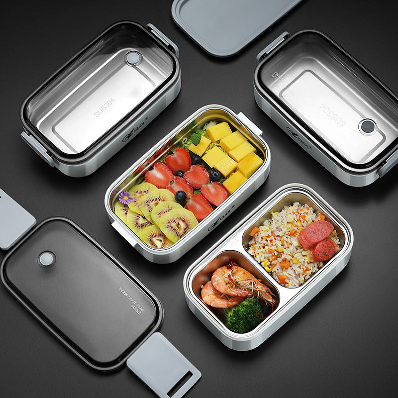 304Stainless Steel Sealed Insulated Lunch Box for Students and Office Workers, Microwave Safe, Double-Layer Lunch Container