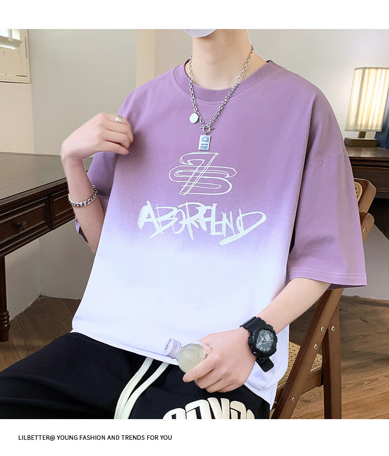 Youth Summer Ice Silk Short Sleeve t T-shirt for boys in summer2025New style junior high and high school student short-sleeve tops