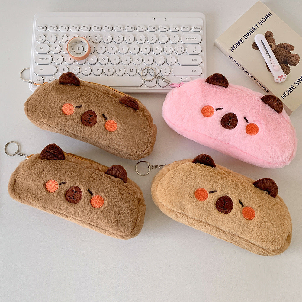 Back-to-School Season Cartoon New Small Animal Shaped Plush Pencil Case Student Stationery Storage Bag Children's Gift Pencil Case http://detail.1688.com/offer/965587364353.html