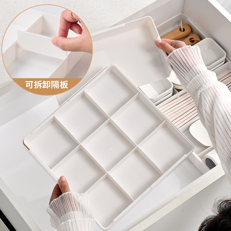 Drawer Divider Storage Box Expandable Dressing Table Cosmetics Kitchen Tableware Desktop Miscellaneous Organizer Box