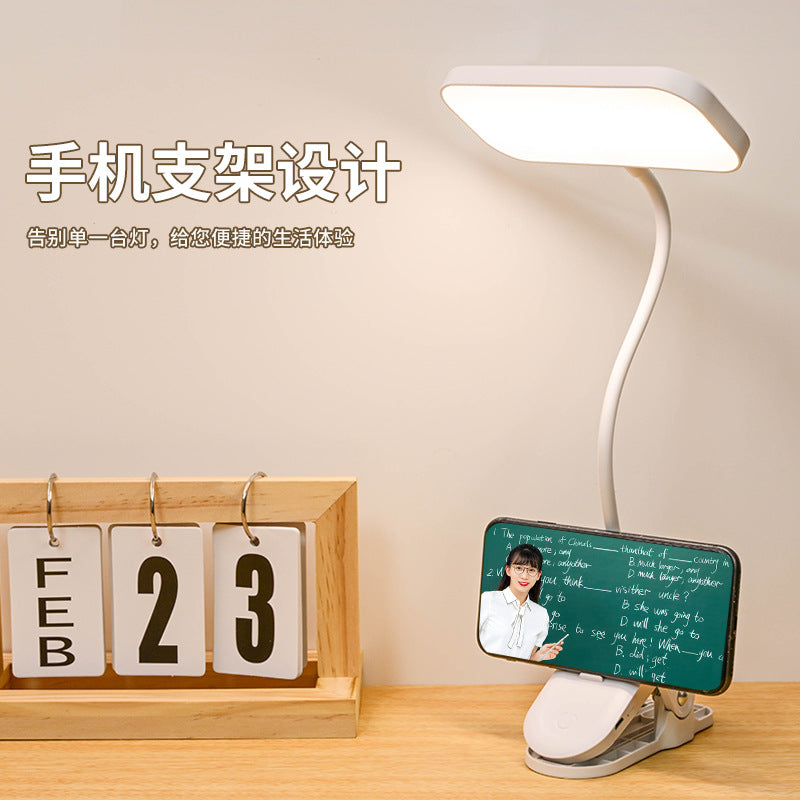Cross-border Study Clip-on Desk Lamp Bedside Lamp Bedroom Dormitory Rechargeable Eye Protection led Reading Lamp Student Gift