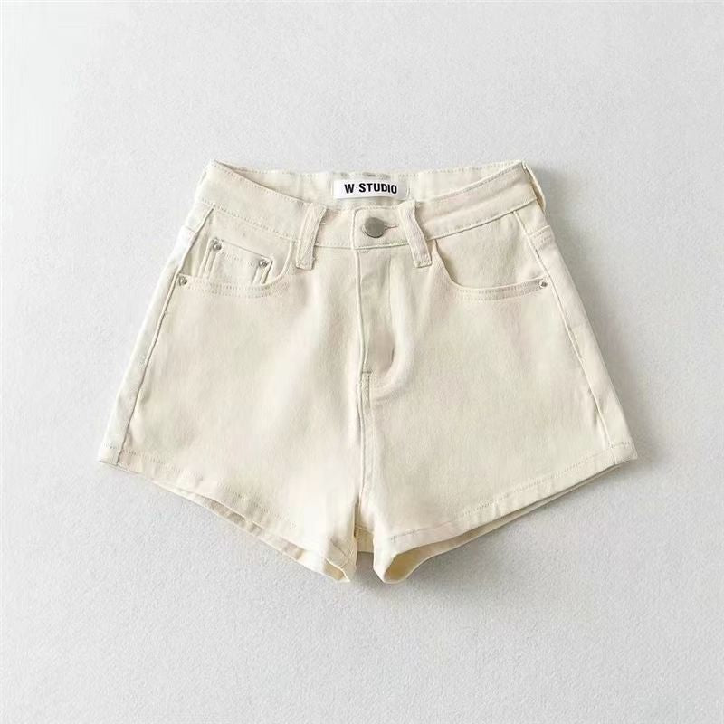 Women's Denim Shorts Summer New Korean Style Stretchy European and American Tight Hip-lifting Petite Spring Versatile Hot Pants Trend