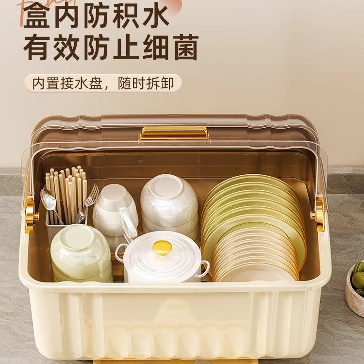 Dish Rack Storage Rack Bowl and Chopsticks Draining Rack Kitchen Bowl Plate Tableware Storage Box Countertop Bowl Storage Box for Home Use