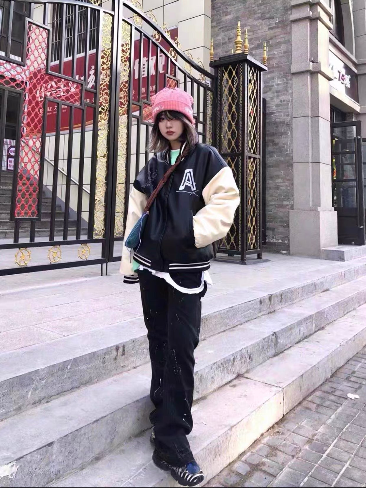 2023New Graffiti Ink Splash Damage Dept Casual Retro Niche vibo High Street Men's and Women's Flared Jeans