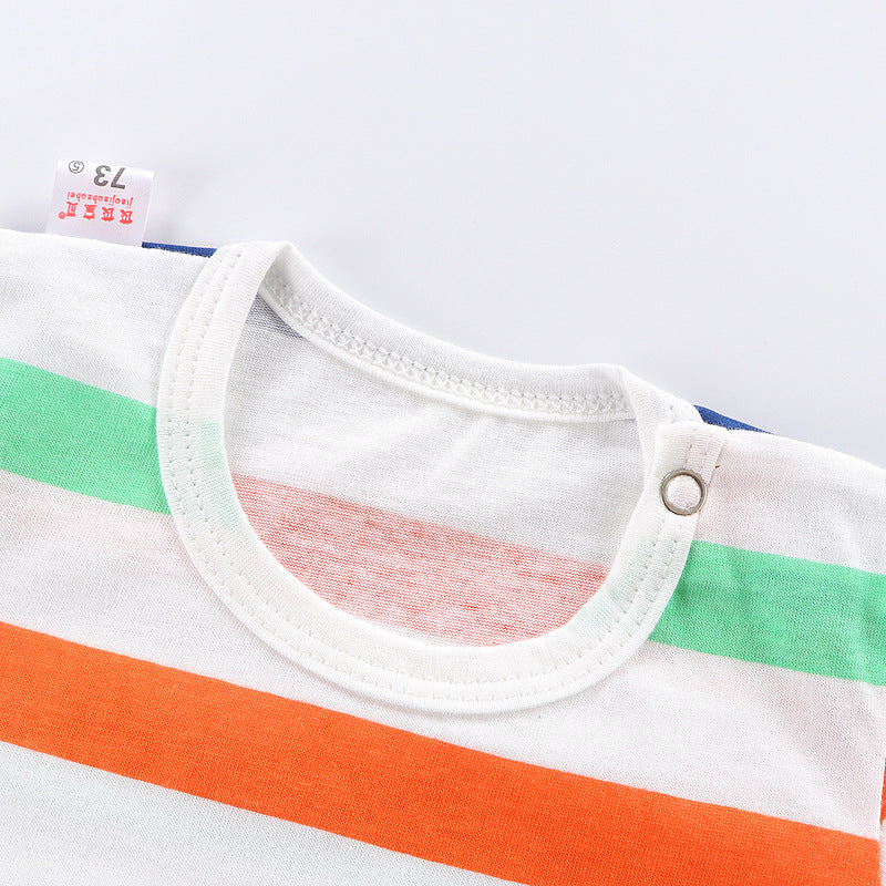 Spring and Summer New Baby Short Sleeve Romper Summer Spring Autumn Thin Newborn Romper a Newborn Short Sleeve Romper A Class