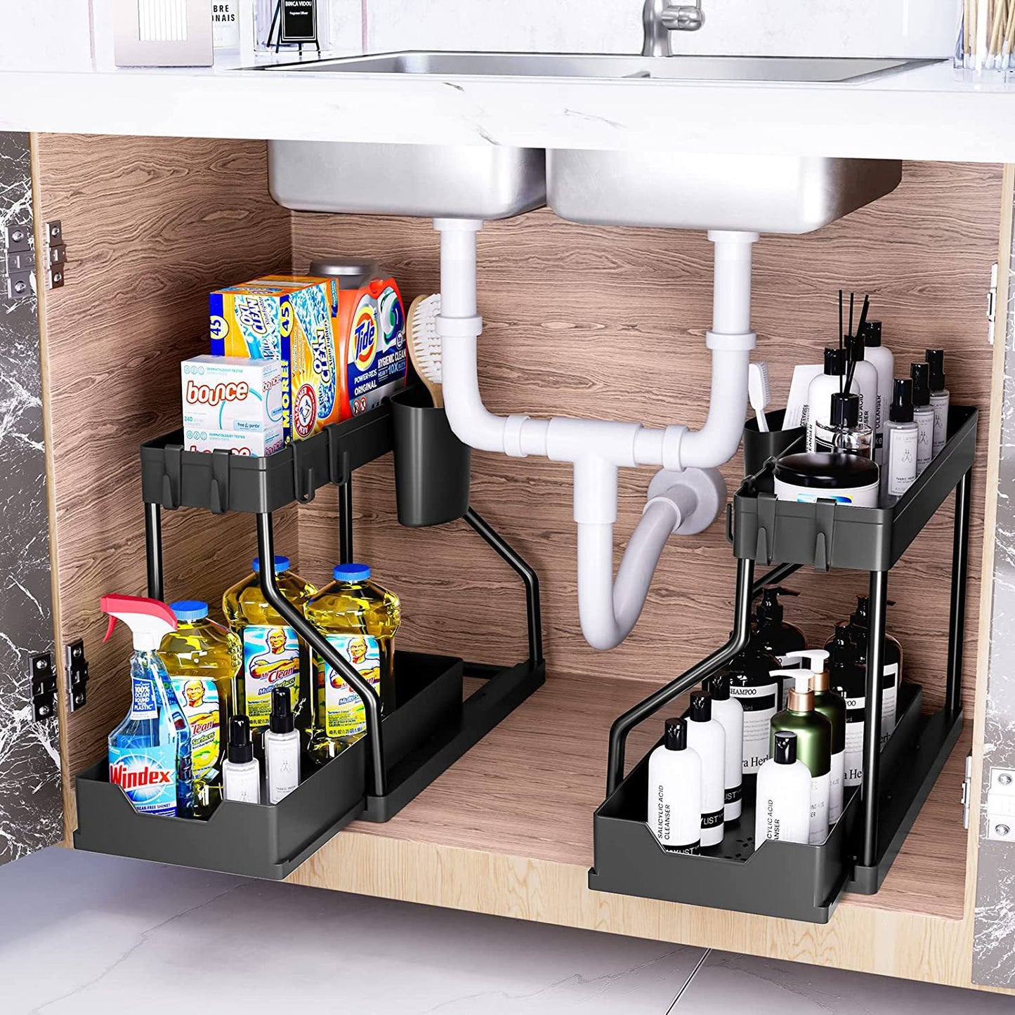 Multi-layer Pull-out Spice Organizer Home Kitchen Storage Rack Bathroom Moisture-proof Miscellaneous Storage Rack Wholesale