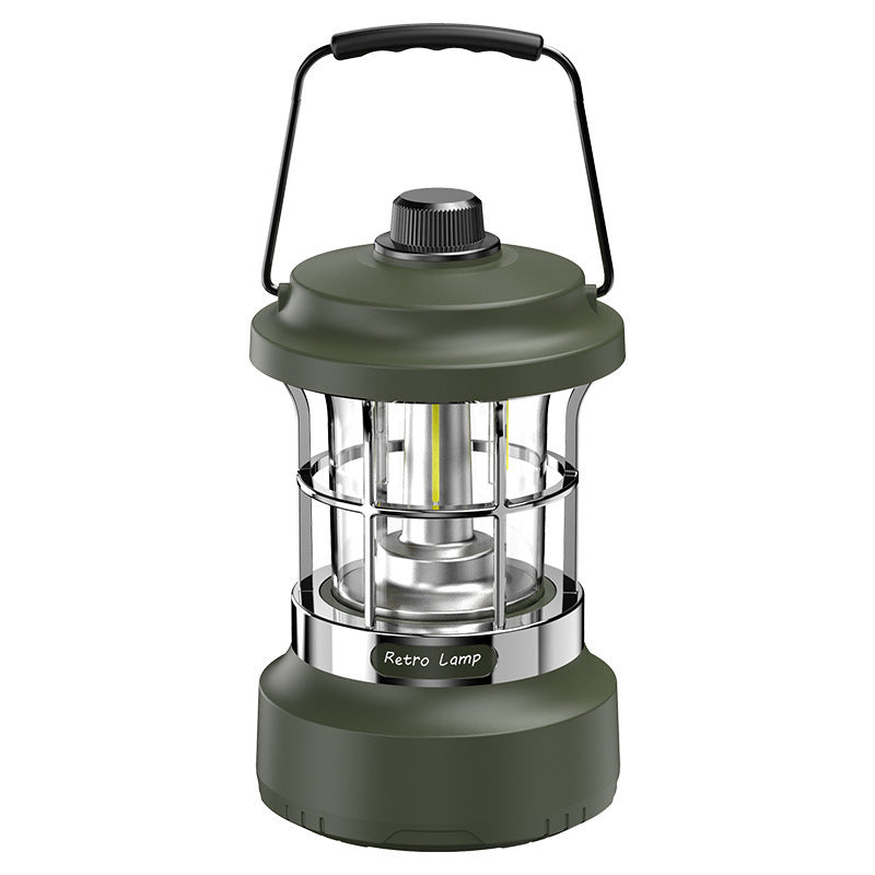 Multifunctional Retro Lantern String Light Camping Light Handheld Light Outdoor Lighting Stepless Dimming Rechargeable Tent Light
