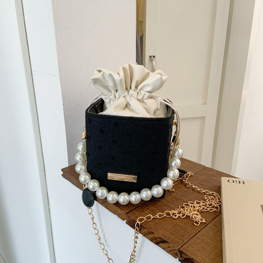 Autumn Small Bag2025New Trendy Fashionable Versatile Pearl Handbag High-Quality Texture Crossbody Bag
