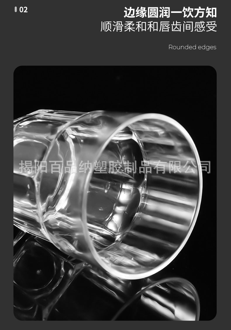 Acrylic Cup Shatterproof Beer Mug ktv Bar shot glass plastic transparent octagonal cup liquor glass pc Cup