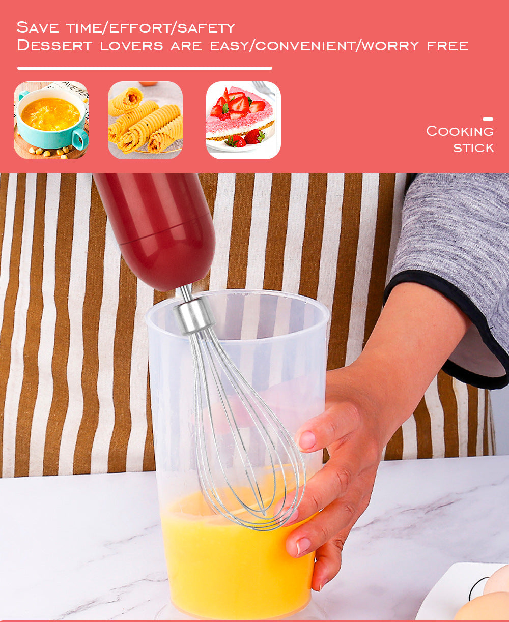 European Standard5Combination1Multifunctional Kitchen Handheld Cooking Stick Baby Food Electric Stirring Stick Milk Juicer Meat Grinder