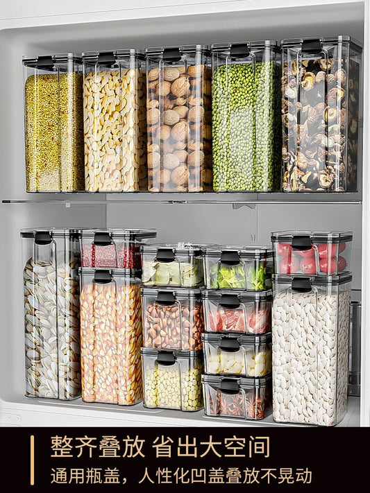 Sealed Jar for Dried Fruits, Spices, Grains, Refrigerator Fresh-Keeping Storage Box, Kitchen Food-Grade Beans, Noodles Storage Jar