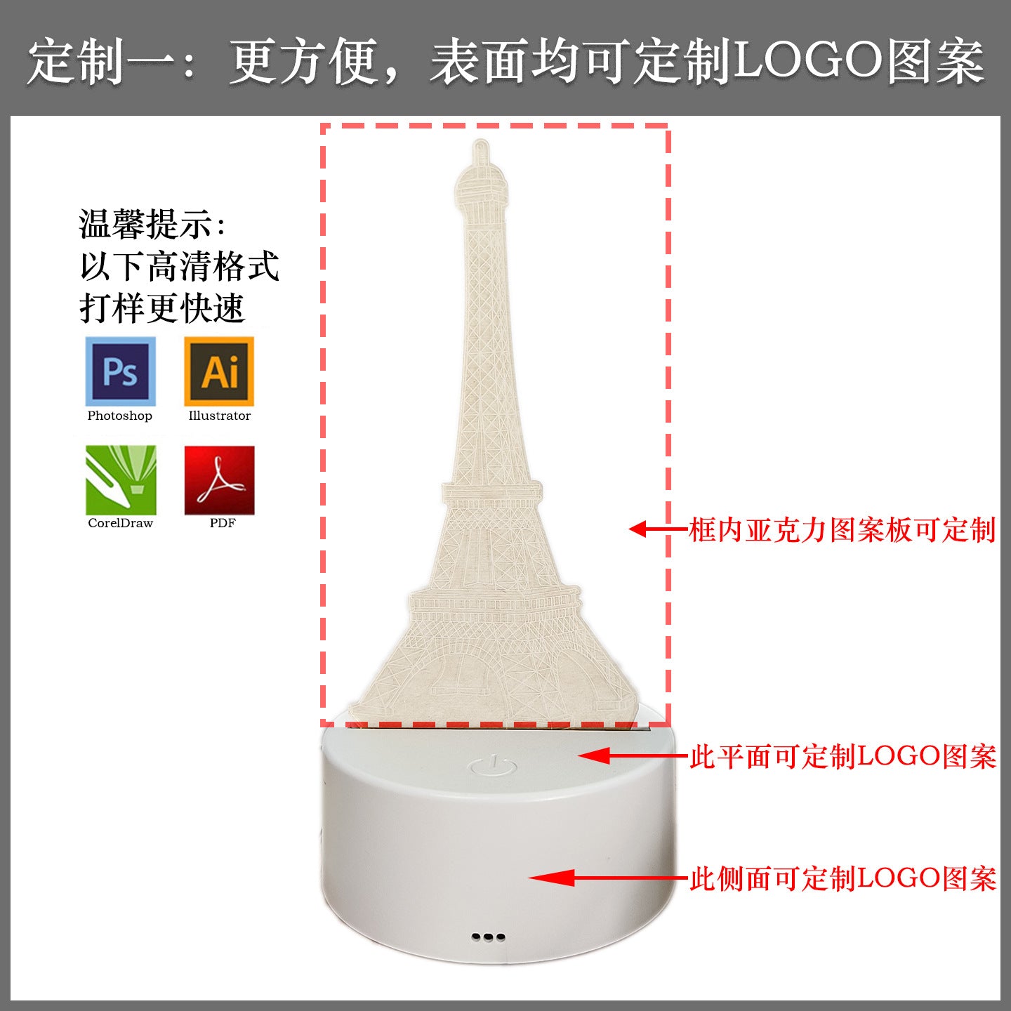 Cross-Border Creative3d Night Light Acrylic Board Internet Celebrity Hot-Selling Bedside Lamp Remote Control3d Nezha Night Light Ambient Light
