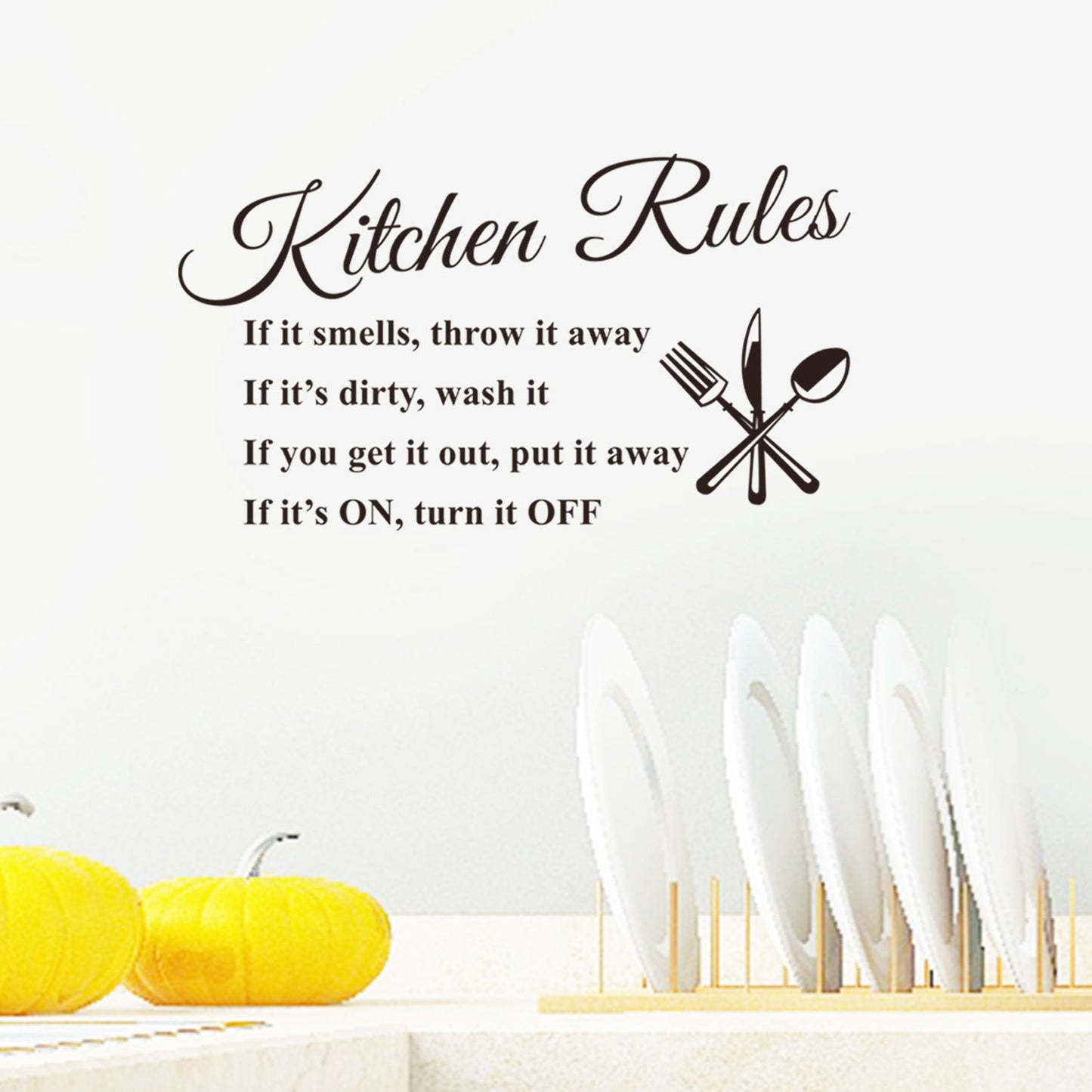 kitchen rules Kitchen Rules Personalized Wall Stickers Removable Kitchen Proverbs Wall Decals PH2358