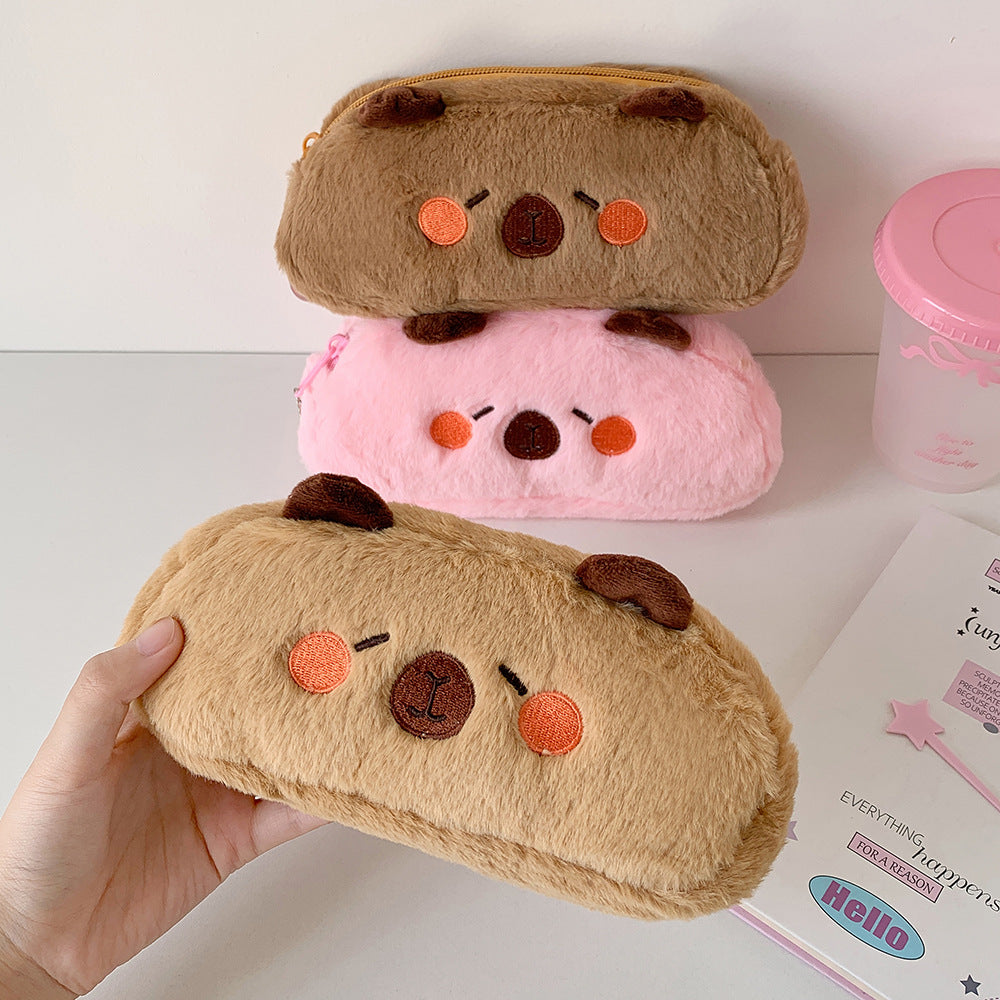 Back-to-School Season Cartoon New Small Animal Shaped Plush Pencil Case Student Stationery Storage Bag Children's Gift Pencil Case http://detail.1688.com/offer/965587364353.html