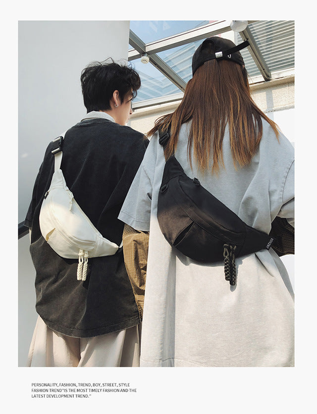 2025Summer New Simple Versatile Large Capacity Canvas Underarm Bag for Outings and Commutes, Niche Design Solid Color Chest Bag