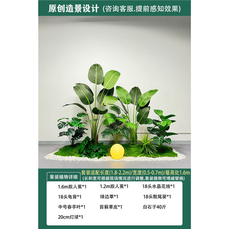Artificial Plant Landscaping Large Anthurium Traveler's Palm Potted Plant Office Dining Room Staircase Under Cabinet Window Green Plant Decoration