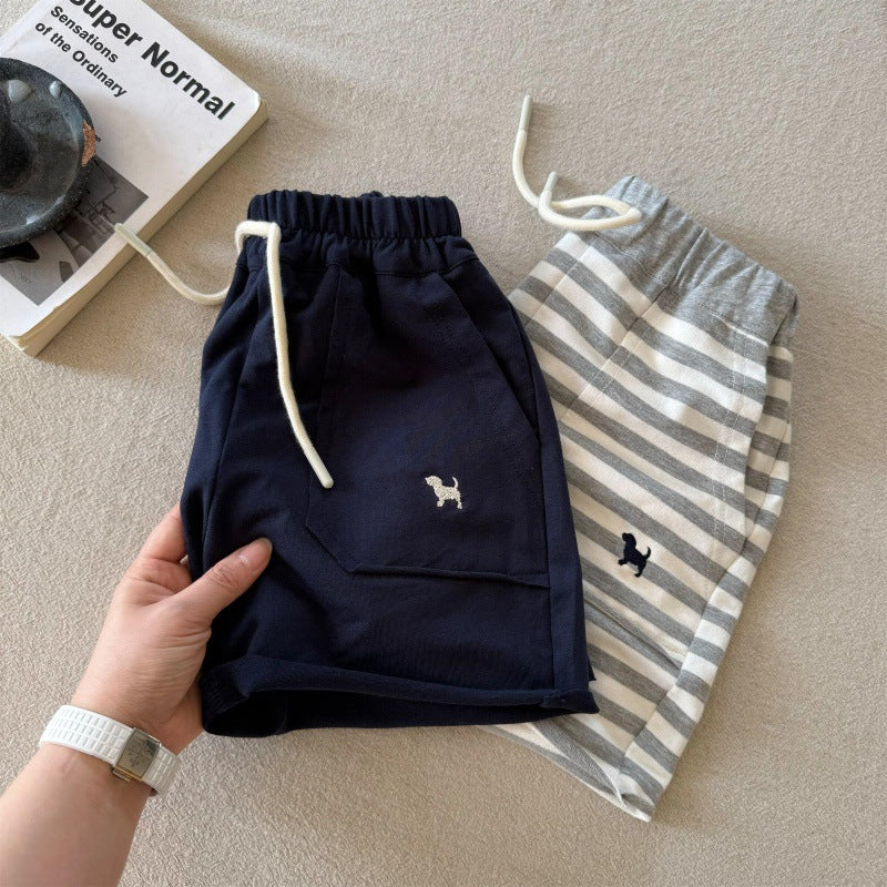Little Bear Children's Shorts 25 Summer Boys and Girls Japanese Style Cartoon Striped Casual Pants Baby Toddler Fashionable Five-Point Shorts