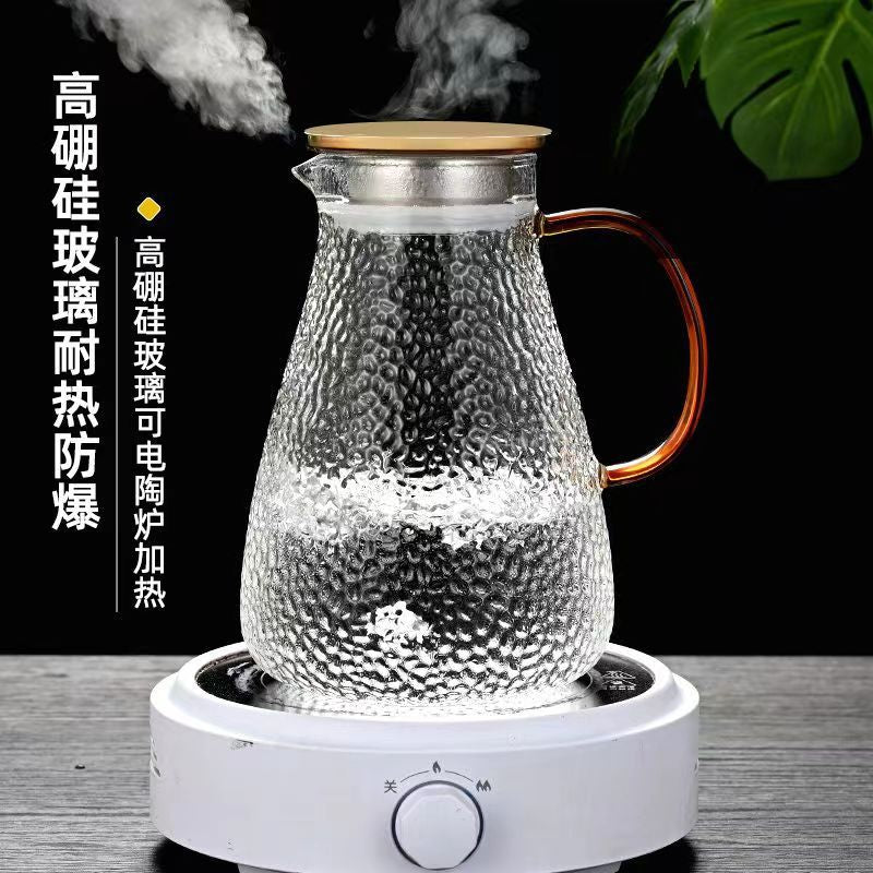 Cold Water Pitcher Glass High Temperature Resistant Household Cold Water Pitcher Set Large Capacity Tea Pitcher Cold Water Cup Juice Pitcher