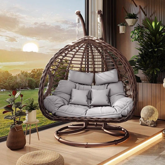 Outdoor Hanging Basket Chair Swing Courtyard Double Hanging Chair Home Balcony Indoor Internet Celebrity Bird's Nest Hammock Rattan Chair Rocking Chair