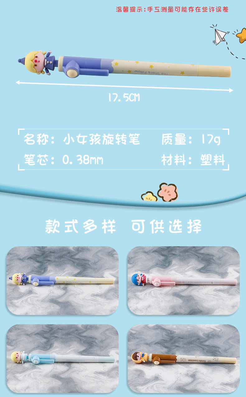 Factory Direct Sale Patrick SpongeBob SquarePants Rotating Pen Cute Gel Pen with Rotating Beads High-Value Student Stress Relief Pen
