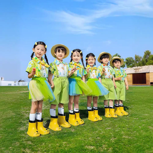 Children's Day Performance Costumes Kindergarten Uniforms Elementary School Choir Costumes Sports Meet Class Uniforms Short Skirt Sets Catwalk