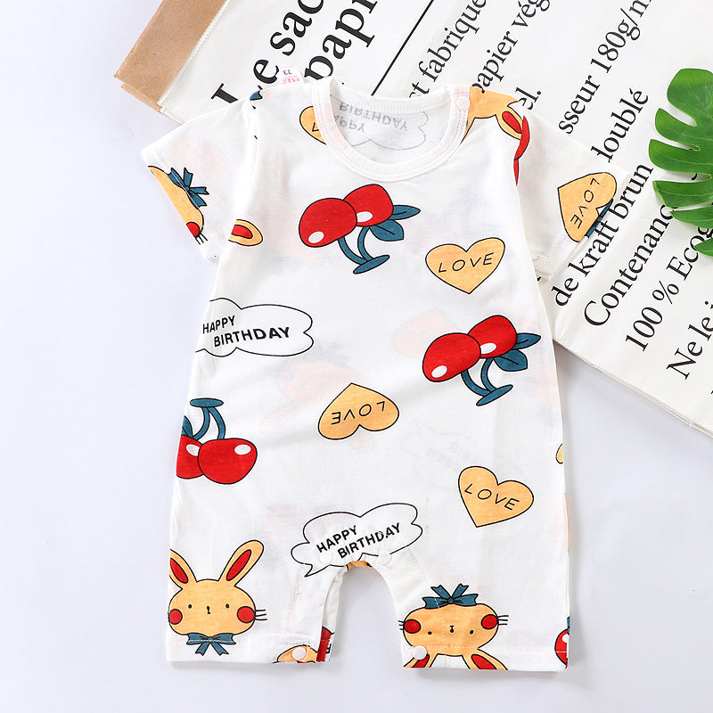 Spring and Summer New Baby Short Sleeve Romper Summer Spring Autumn Thin Newborn Romper a Newborn Short Sleeve Romper A Class