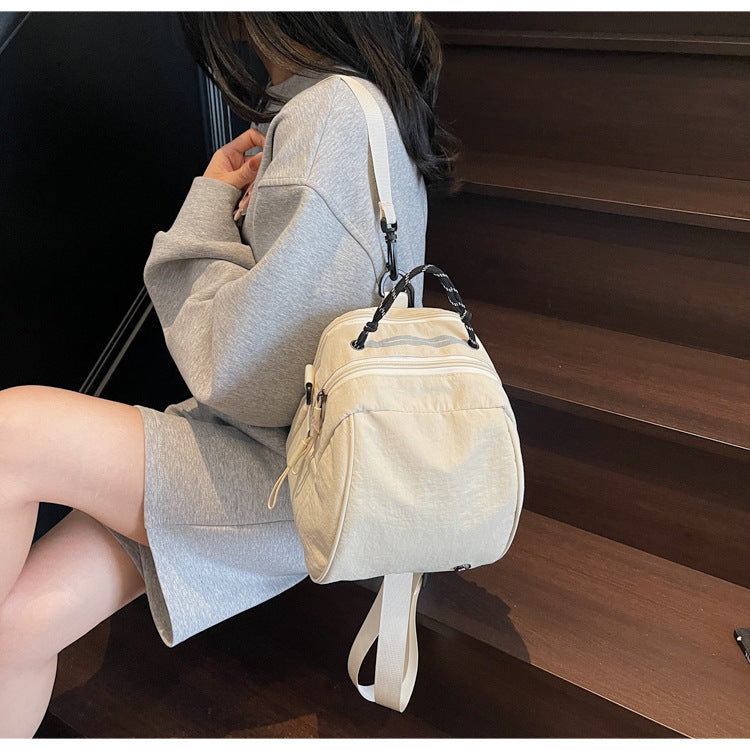 Cross-Border New Japanese Style Shell Small Backpack for Women, Commuting Versatile Crossbody Shoulder Bag, Fashionable Casual Mini Backpack