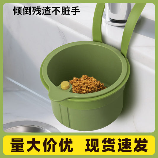 Multifunctional Kitchen Storage Rack Press-Type Draining Basket Sink Hanging Basket Filter Storage Blue Hanging Basket Anti-Clogging Draining Basket