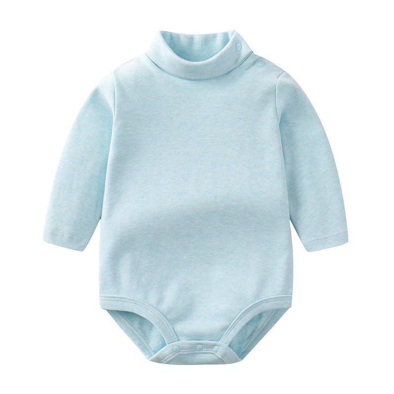 Baby Romper Autumn Winter High Neck Triangle Bodysuit Warm Belly Protection Thickened Base Layer One-Piece Baby Underwear