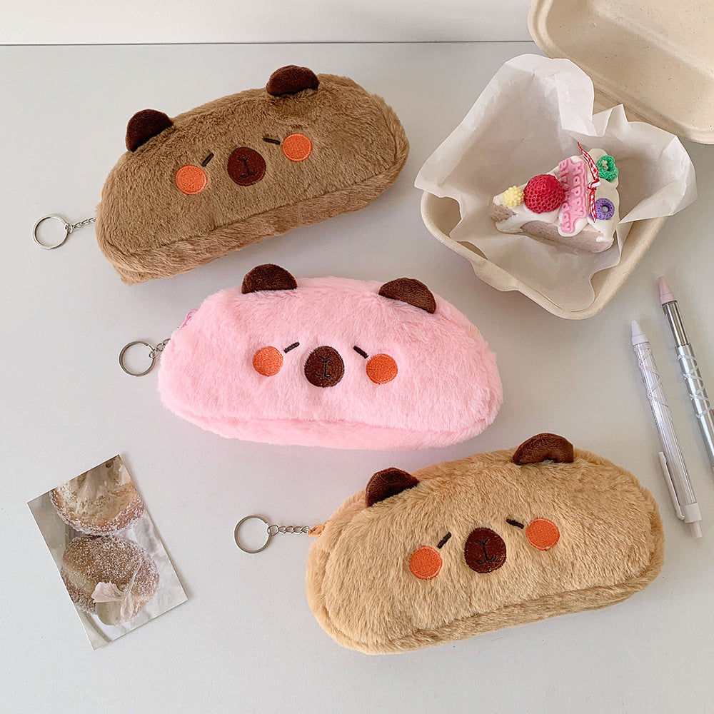 Back-to-School Season Cartoon New Small Animal Shaped Plush Pencil Case Student Stationery Storage Bag Children's Gift Pencil Case http://detail.1688.com/offer/965587364353.html