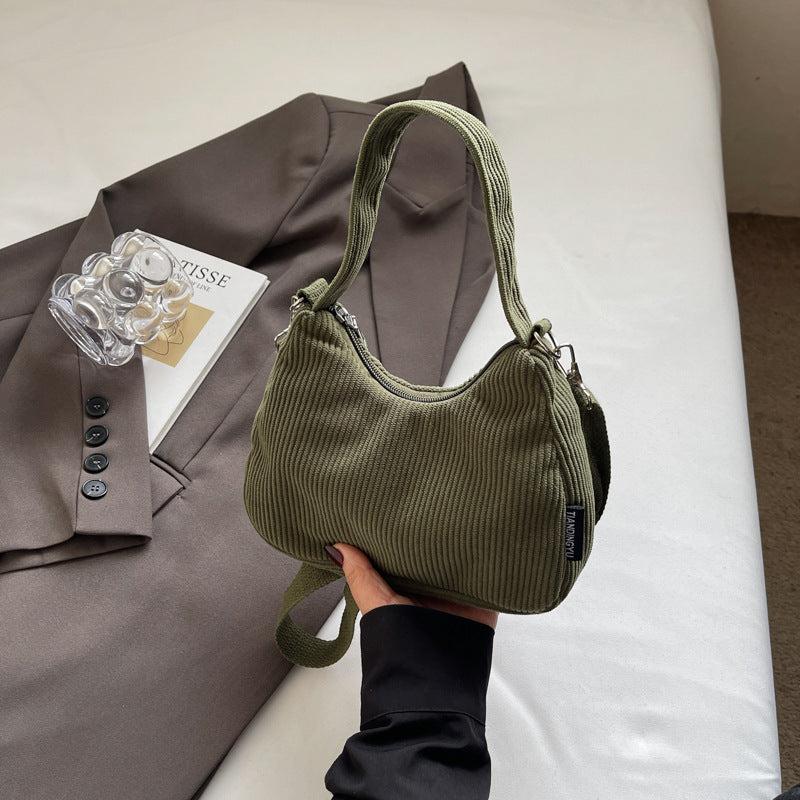 2024New Casual Large Capacity Women's Shoulder Bag Trendy Corduroy Versatile Crossbody Bag Trendy Bag Cross-Border Hot Item