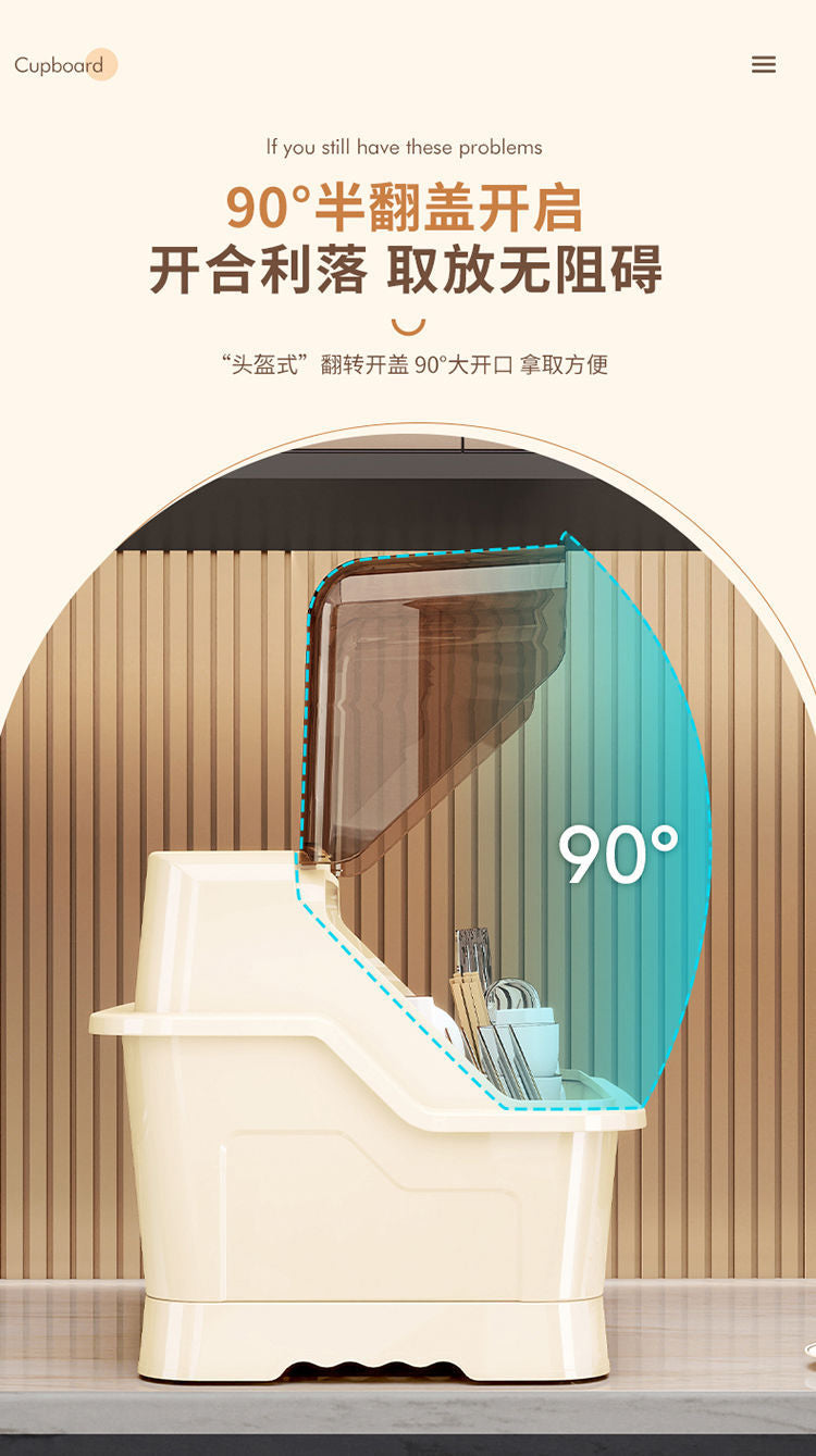 Tableware Storage Box Place Bowls and Dishes Storage Rack Kitchen Tableware Household Storage Box Draining Storage Rack Cupboard