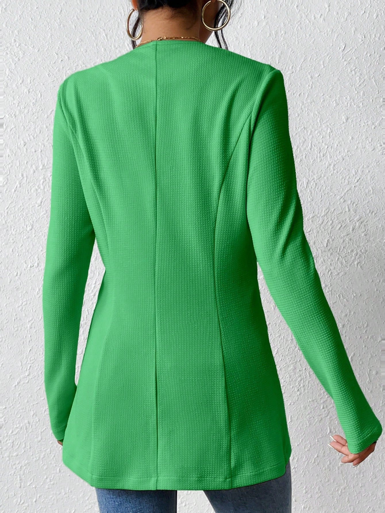 2025New Korean Fashion Style from Amazon Europe and America V Single Button Solid Color Long Sleeve Blazer