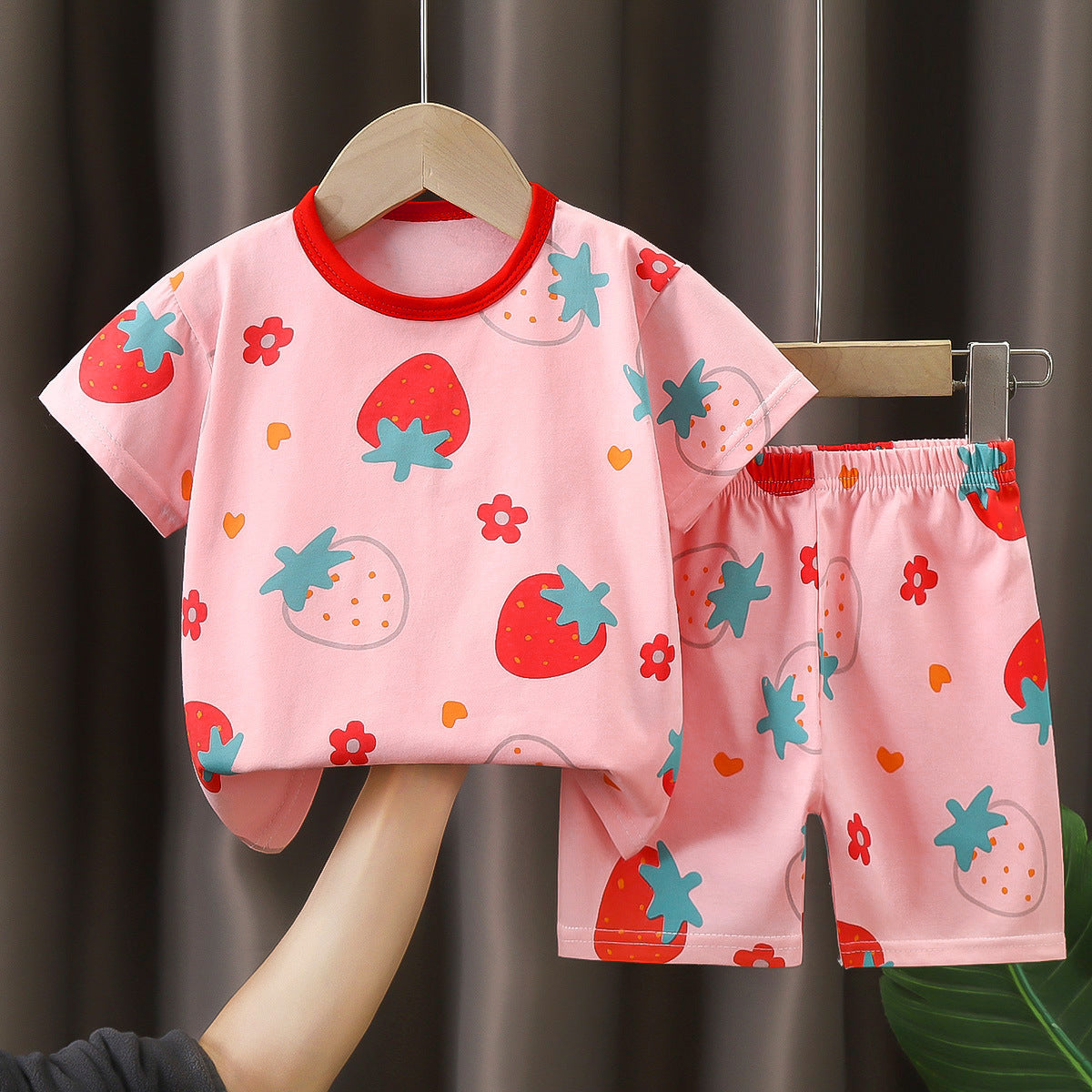 Children's Summer Short Sleeve Set a Cotton-like Boys' and Girls' Clothing t T-shirt Baby Summer Clothing2025Children's Clothing